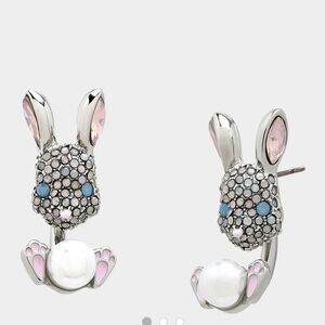 🔹️Betsey Johnson 🔹️Hop To It Bunny Barbell Earrings Pink